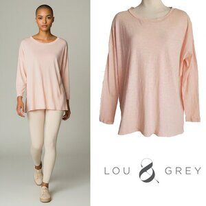 NWT Lou & Grey Peach 100% Cotton Oversized Drop Shoulder Long Sleeve Tee XS